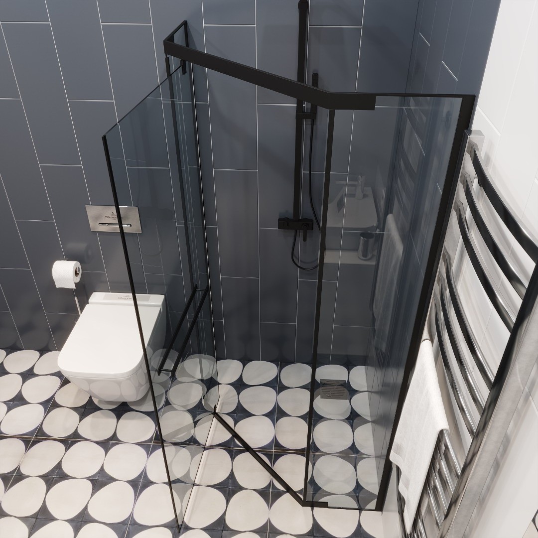 Душевое ограждение Ceruttispa CHIKA ZP91B, 90x90 см, без поддона