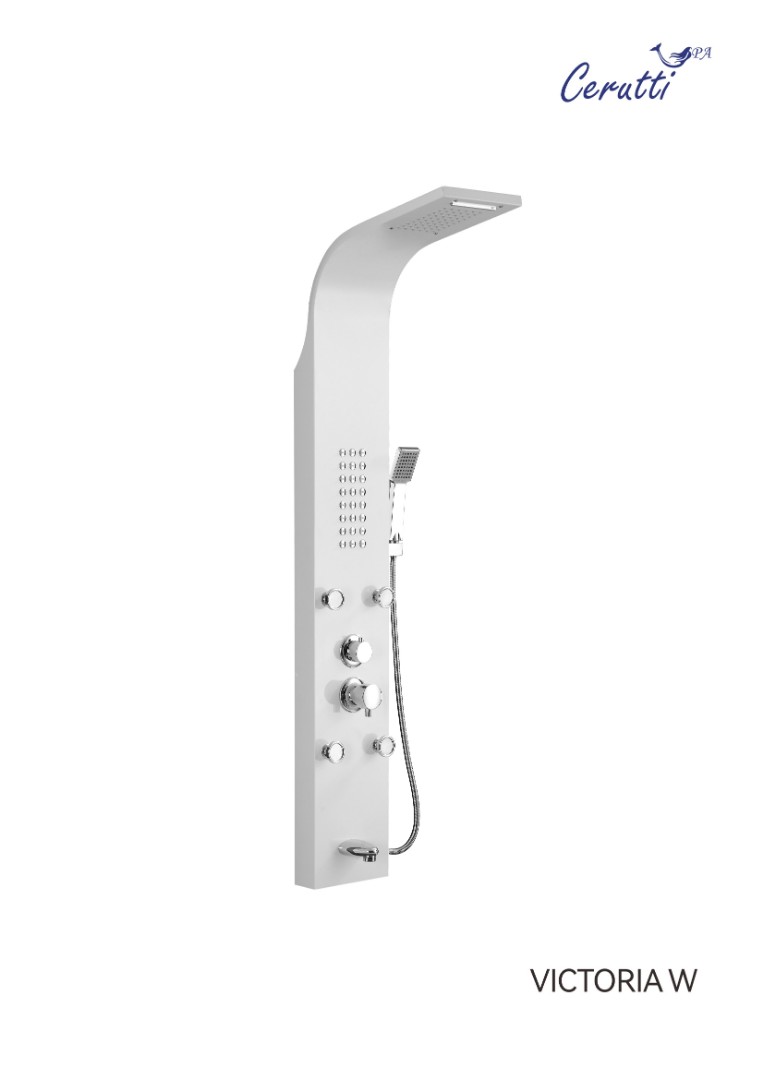 Душевая панель Ceruttispa VICTORIA W с гидромассажем, цвет белый, 150х22 см