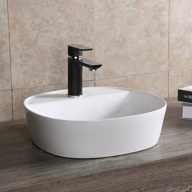 Раковина накладная Ceruttispa CR0075 квадратная, белая, с отверстием под смеситель, 40х40х12 см