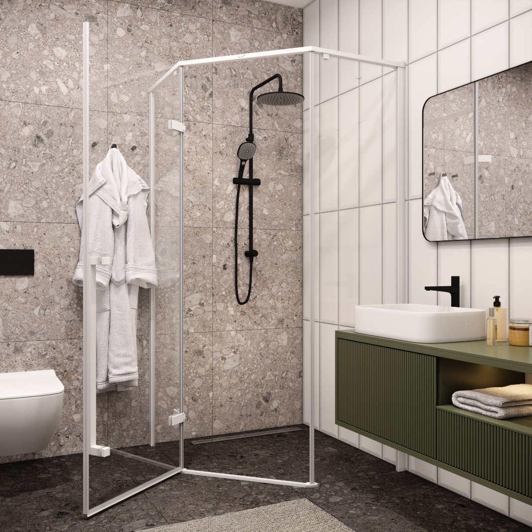 Душевое ограждение CeruttiSPA C2AW, 100х100 см, без поддона, стекло 8 мм