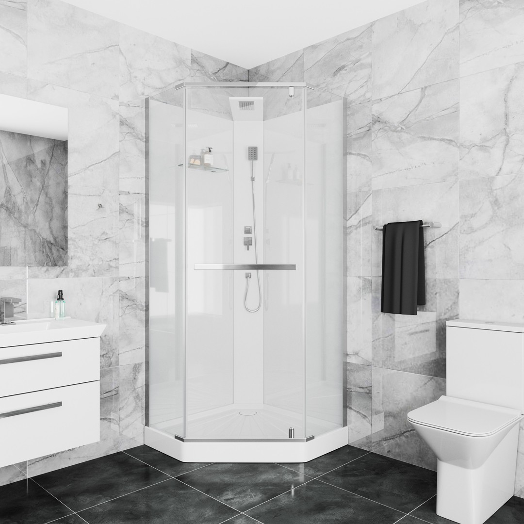 Душевая кабина CeruttiSPA Chika 901T тропический душ, угловая, без крыши