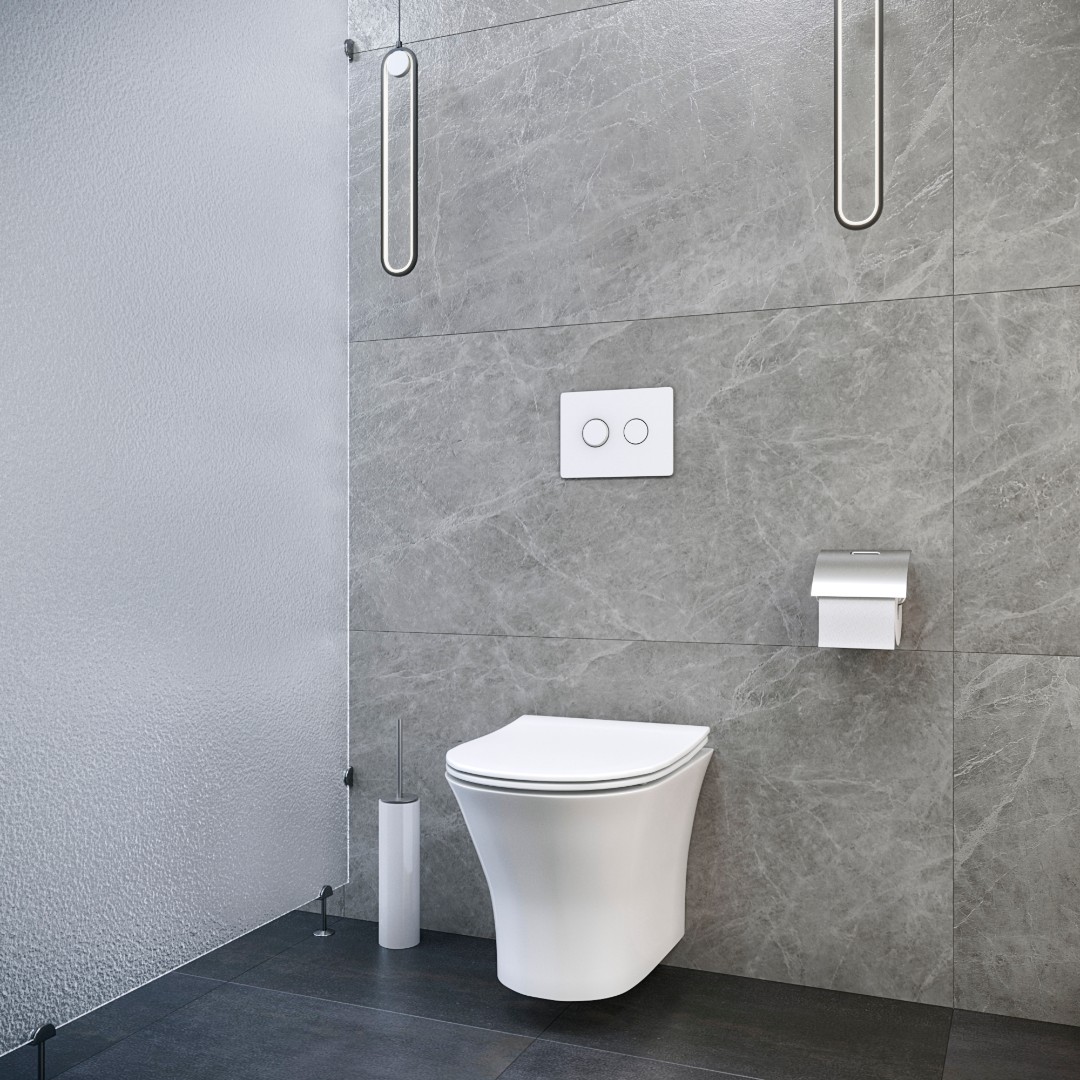 Унитаз подвесной CeruttiSPA Bernina Aria безободковый, белый, 48х34х35 см