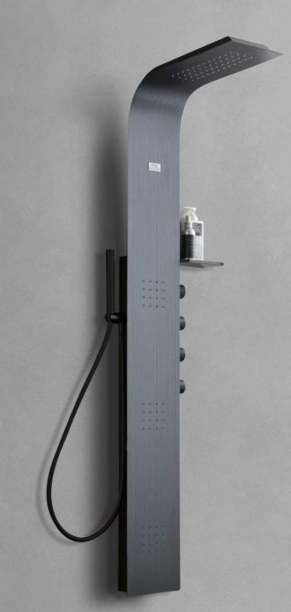 Душевая панель Cerutti SPA BELLA B с гидромассажем, черная, 150х22 см