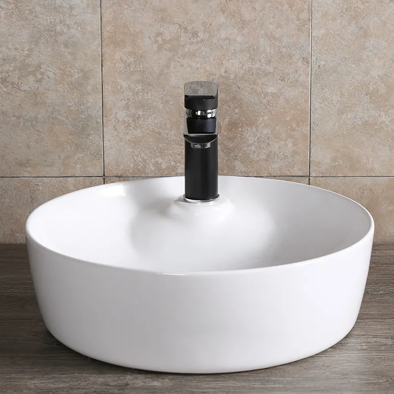 Раковина накладная Ceruttispa CR0090 круглая, белая, с отверстием под смеситель, 44х44х13 см