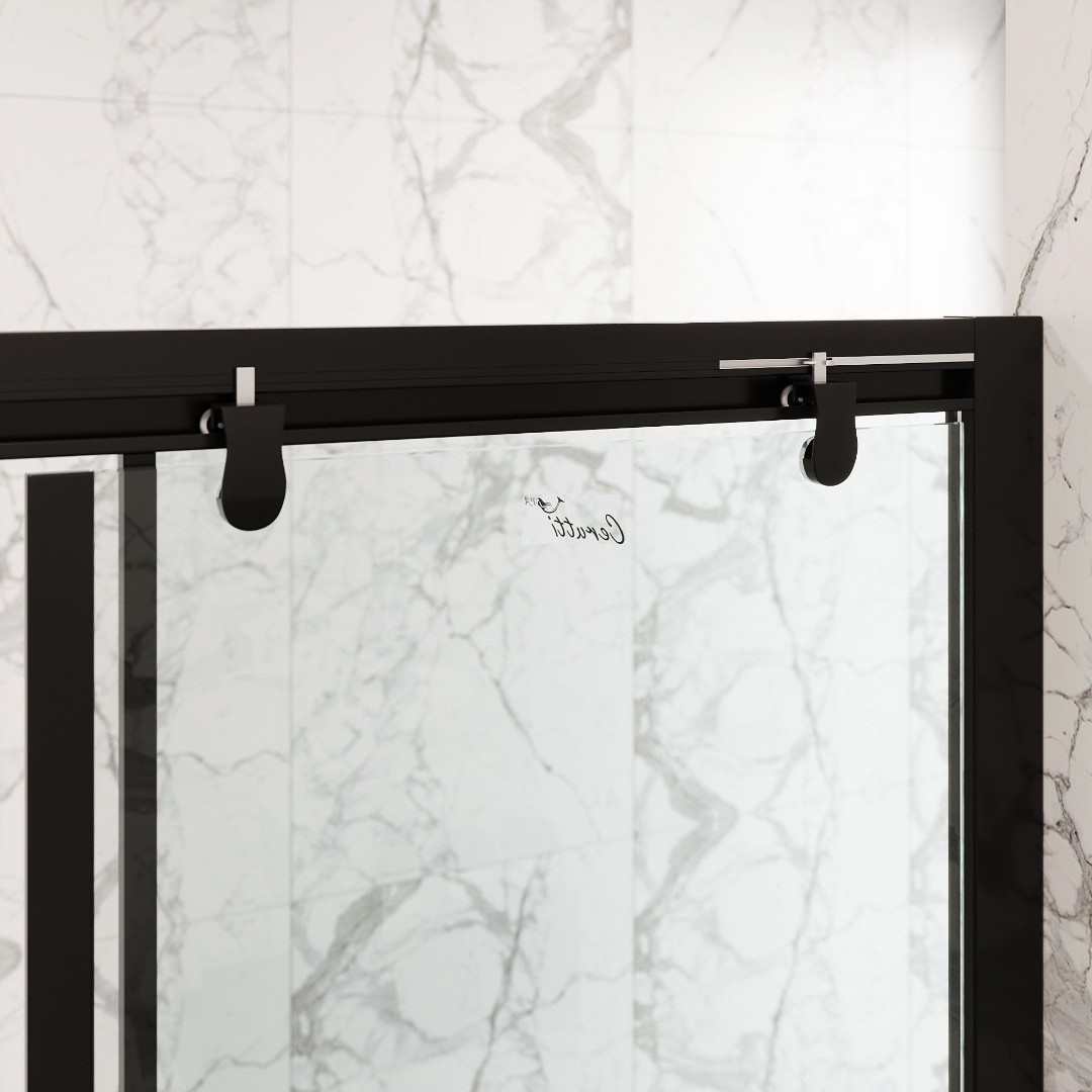 Душевое ограждение Cerutti SPA MARBELLA 120B L, 120х80 см, без поддона, в левый угол, черный профиль