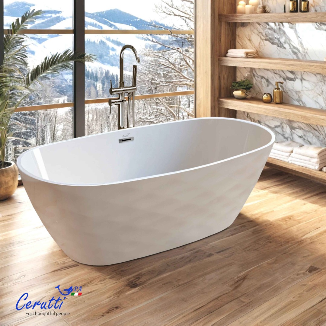 Отдельностоящая акриловая ванна Cerutti SPA TONIA170 без гидромассажа 170х75х60