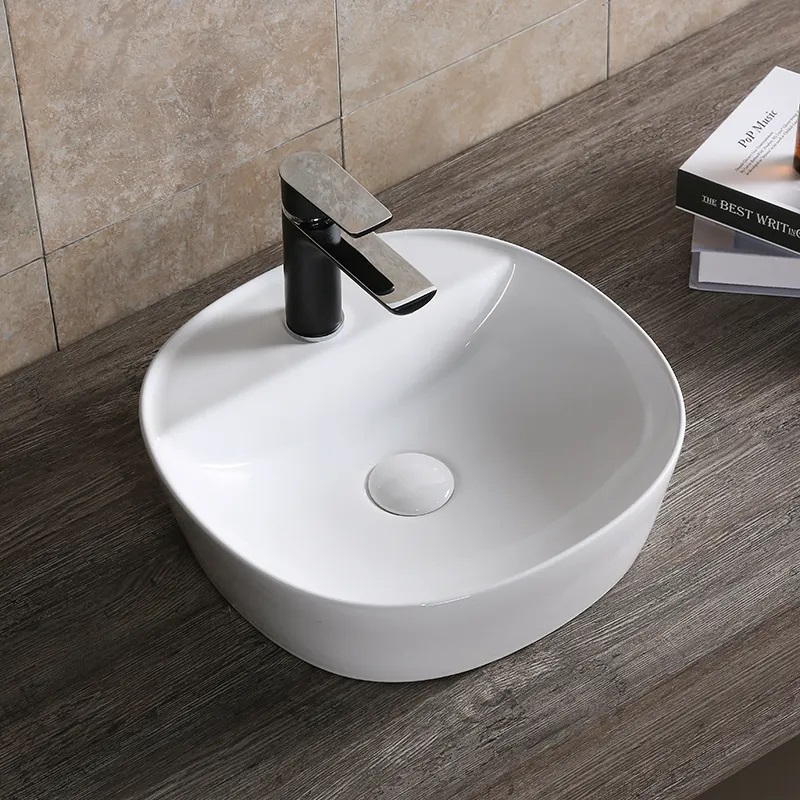 Раковина накладная Ceruttispa CR0075 квадратная, белая, с отверстием под смеситель, 40х40х12 см