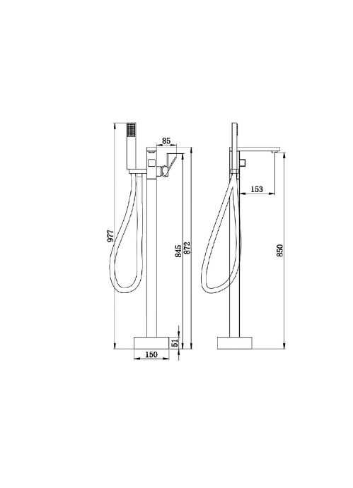 BOCH MANN Albano хром Напольный смеситель для отдельностоящей ванны (7774)