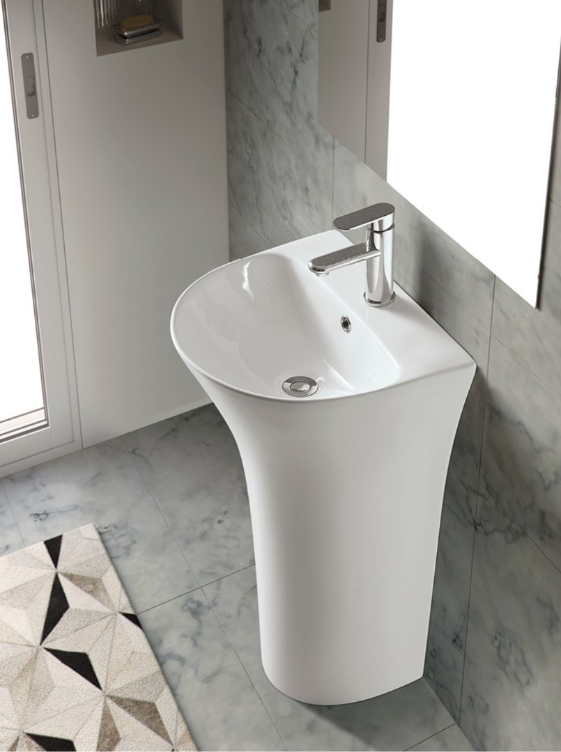 Раковина напольная Ceruttispa Simona белая, литая с пьедесталом 44х42х83.5 см