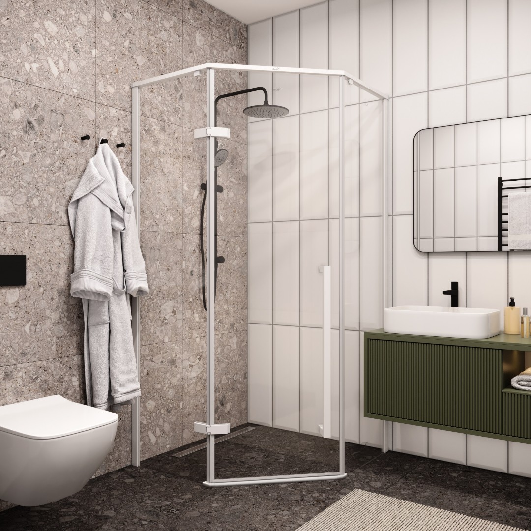 Душевое ограждение CeruttiSPA C2AW, 100х100 см, без поддона, стекло 8 мм