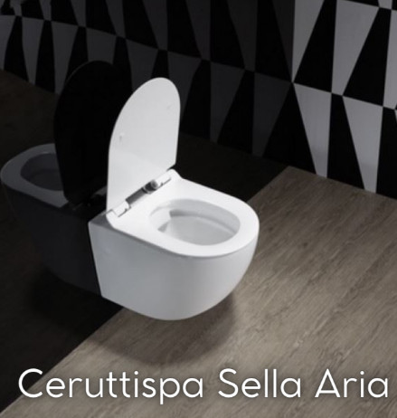 Подвесной унитаз Ceruttispa Sella Aria CT7183 безободковый, 49х36х32.5 см