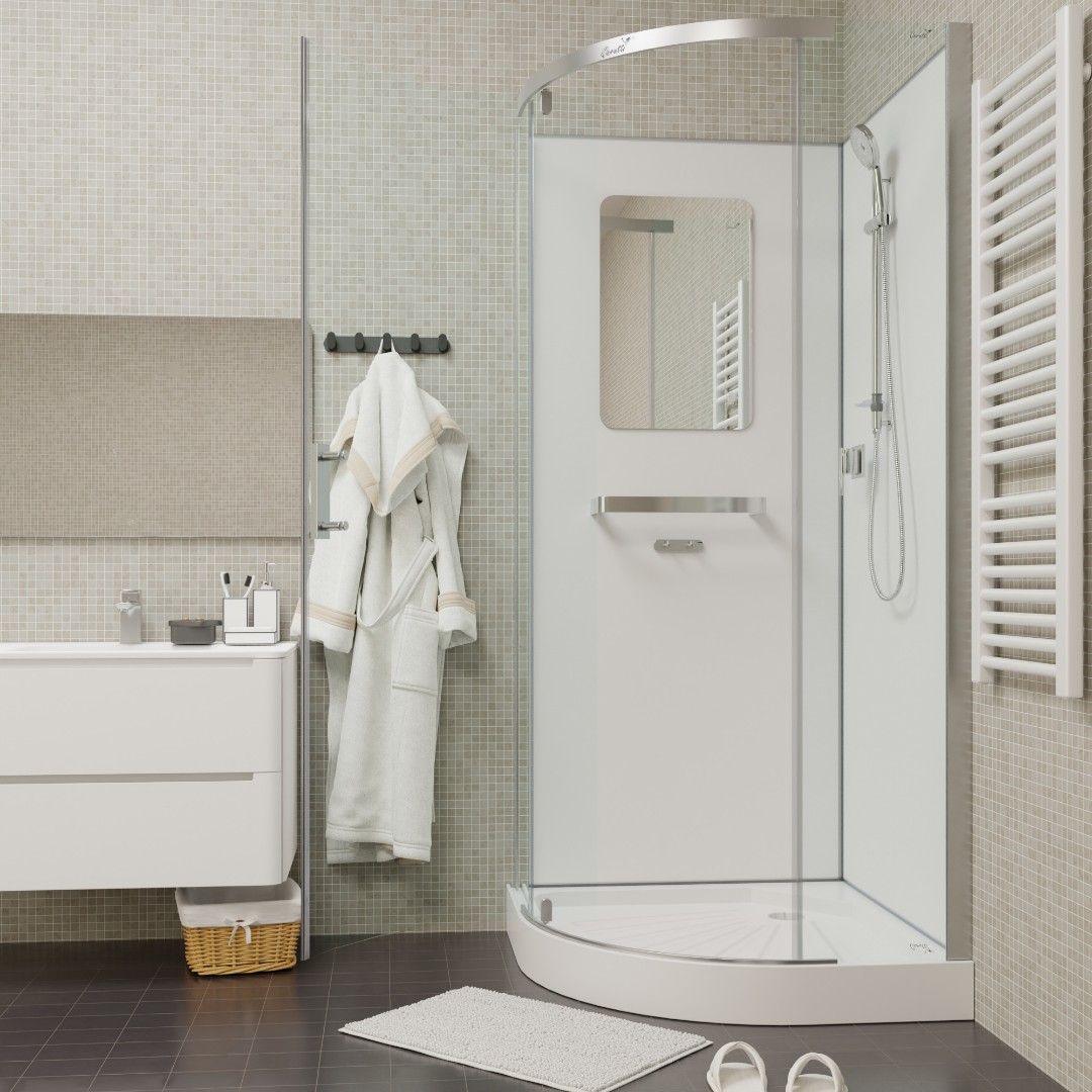 Душевая кабина Cerutti SPA KORRA90T тропический душ, угловая, без крыши