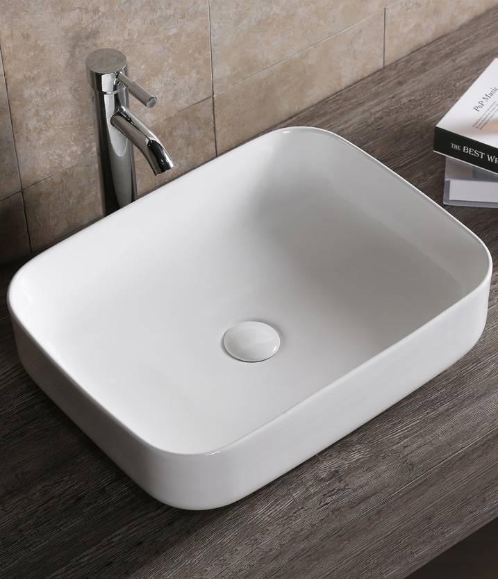 Раковина накладная Ceruttispa CR0084 прямоугольная, белая, 50х40х13,5 см