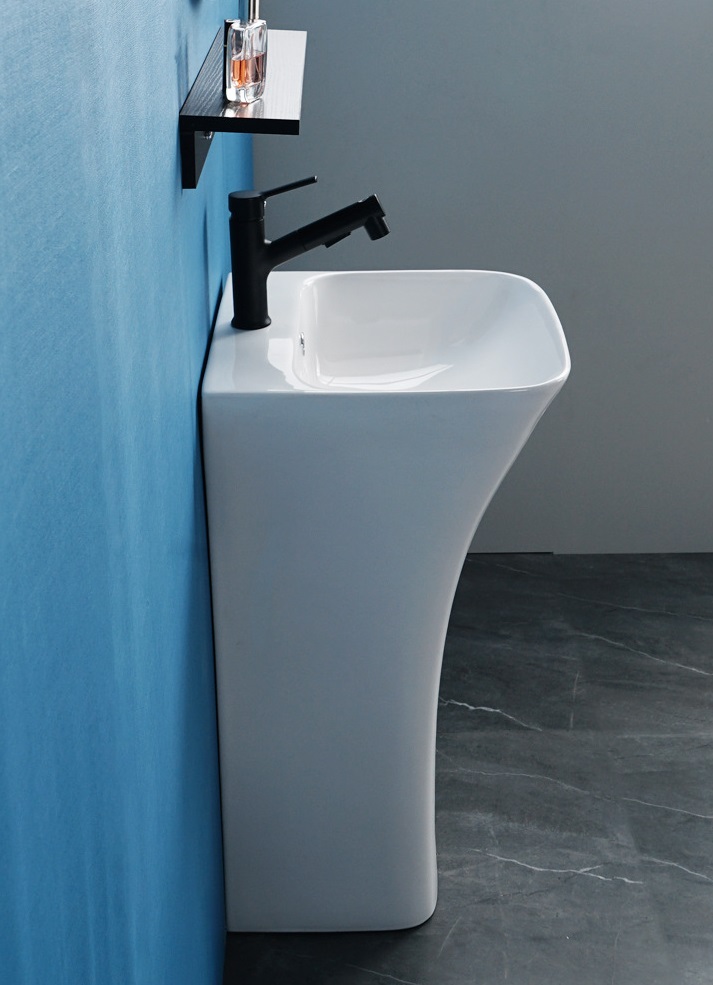 Раковина напольная Ceruttispa Luca белая, литая с пьедесталом 45х43.5х83.5 см