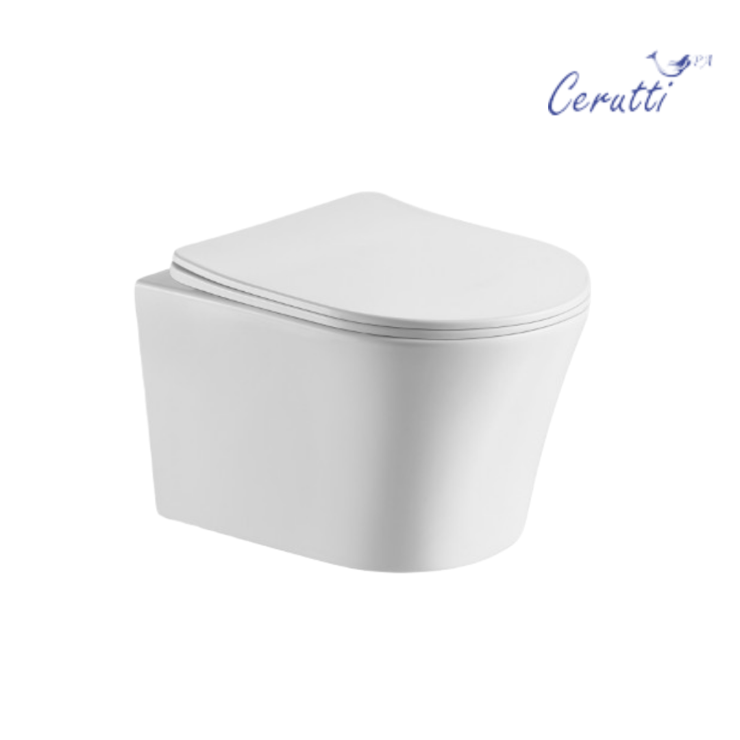 Унитаз подвесной CeruttiSPA Adige Aria безободковый, белый, 49х36х35.5 см