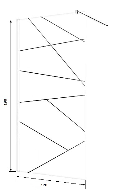 Душевое ограждение Ceruttispa PICK T120 (120x190), стекло 8 мм, матовое с прозрачным