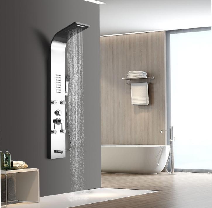 Душевая панель Ceruttispa VICTORIA S с гидромассажем, цвет серебро, 150х22 см