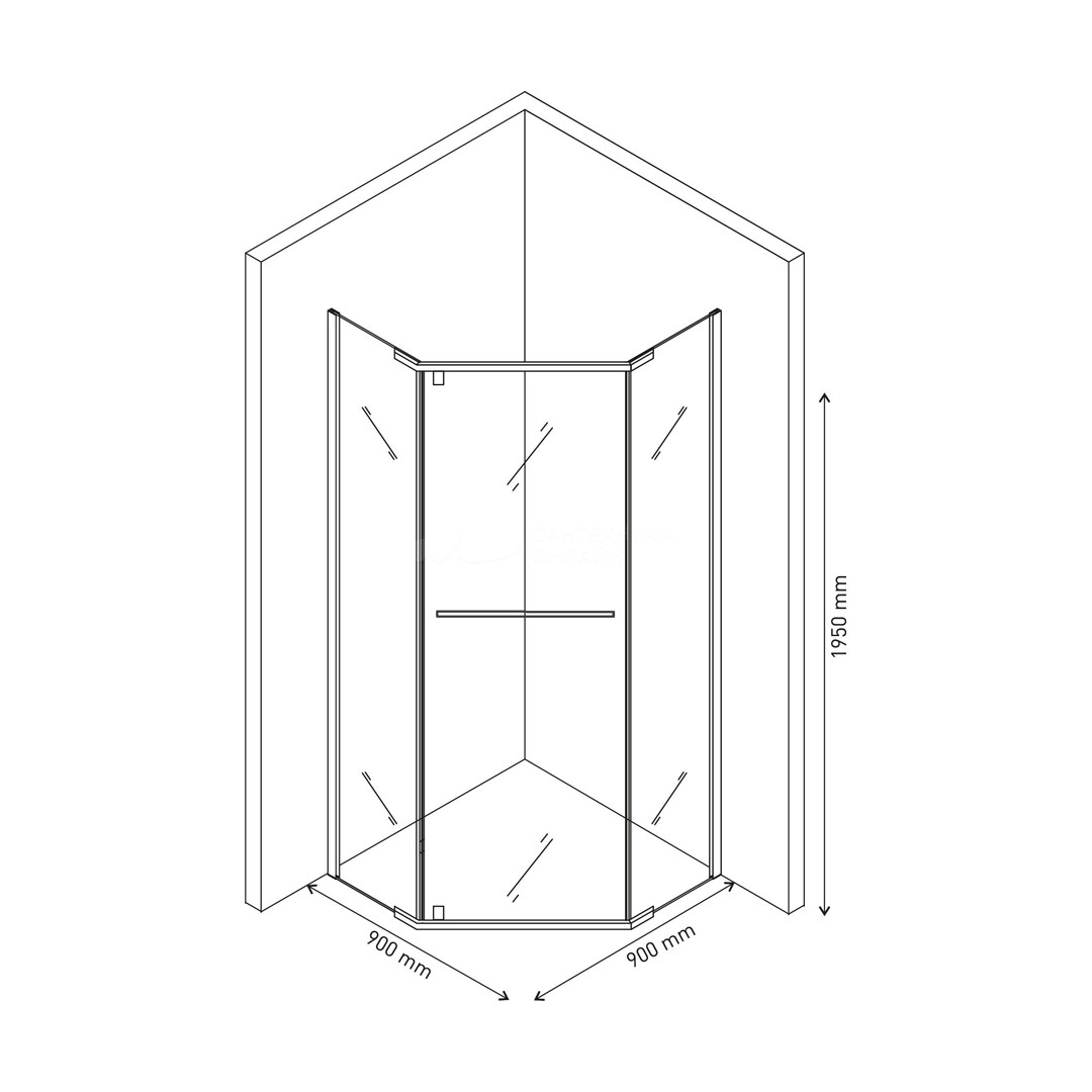 Душевое ограждение Ceruttispa CHIKA ZP91B, 90x90 см, без поддона