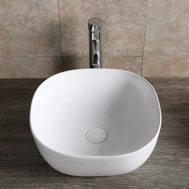 Раковина накладная Ceruttispa CR0077 квадратная, белая, 41х41х14,5 см