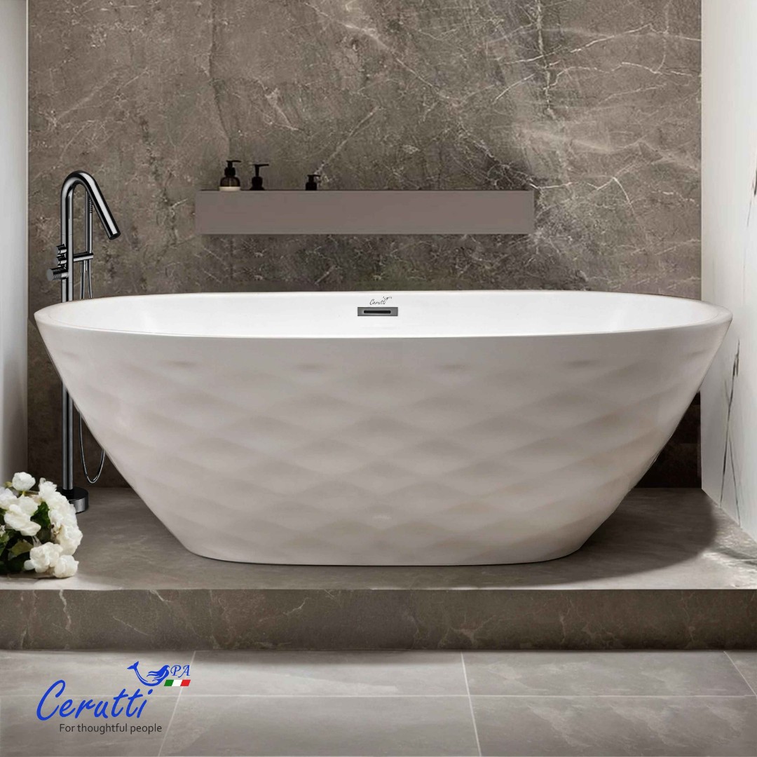 Отдельностоящая акриловая ванна Cerutti SPA TONIA170 без гидромассажа 170х75х60
