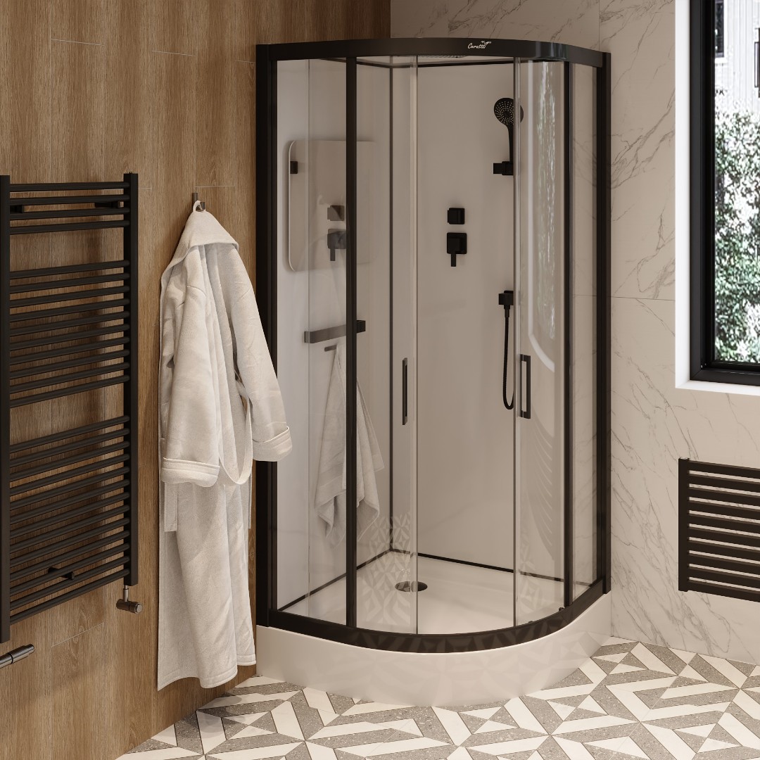 Душевая кабина Ceruttispa Viva101B, тропический душ, закрытая, 100х100х215