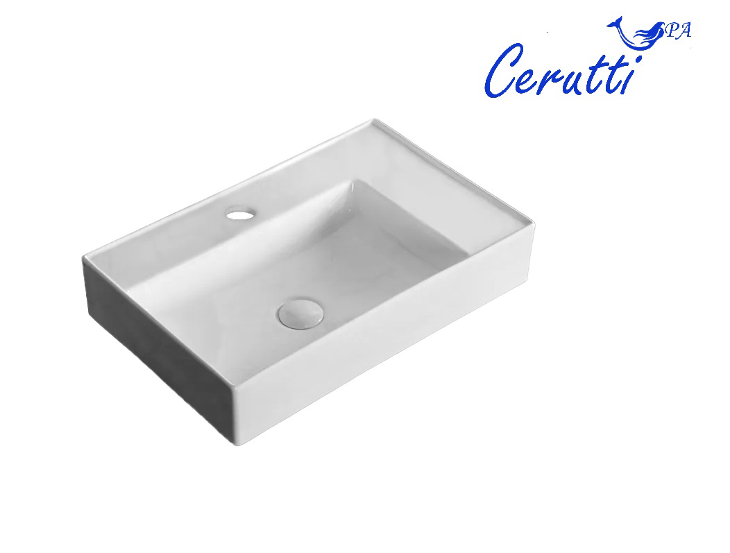 Раковина накладная Ceruttispa CR0017 прямоугольная, белая, 60,5х38х15 см