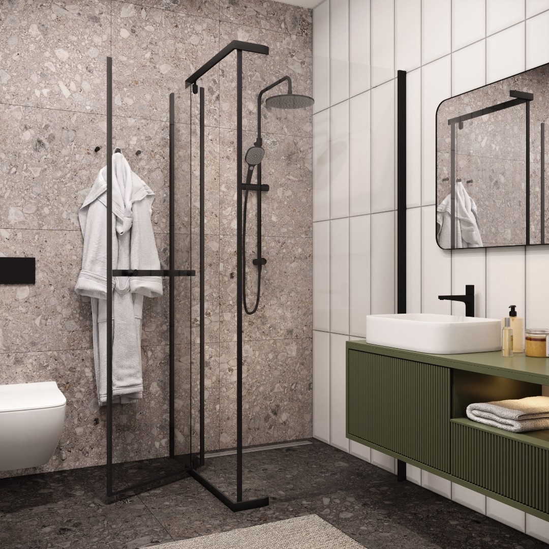 Душевое ограждение Cerutti SPA MIMI ZQ91B, 90х90 см, без поддона