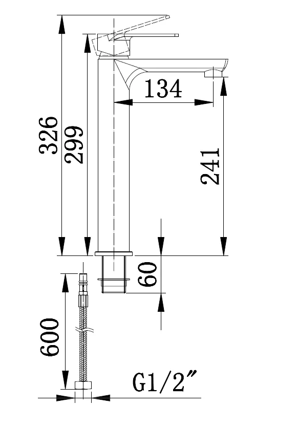 Смеситель для раковины BOCH MANN DORIS XL BM9128 высокий, цвет ХРОМ