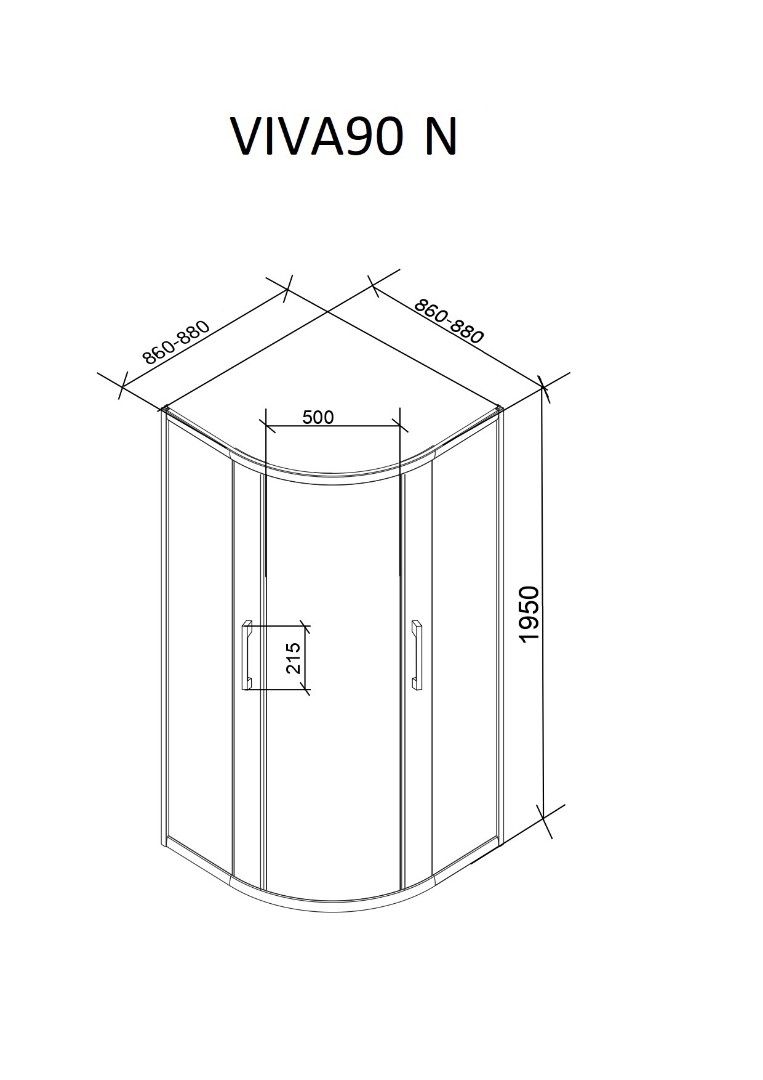 Душевое ограждение CeruttiSPA Viva 90 N (7707) 90x90 см без поддона