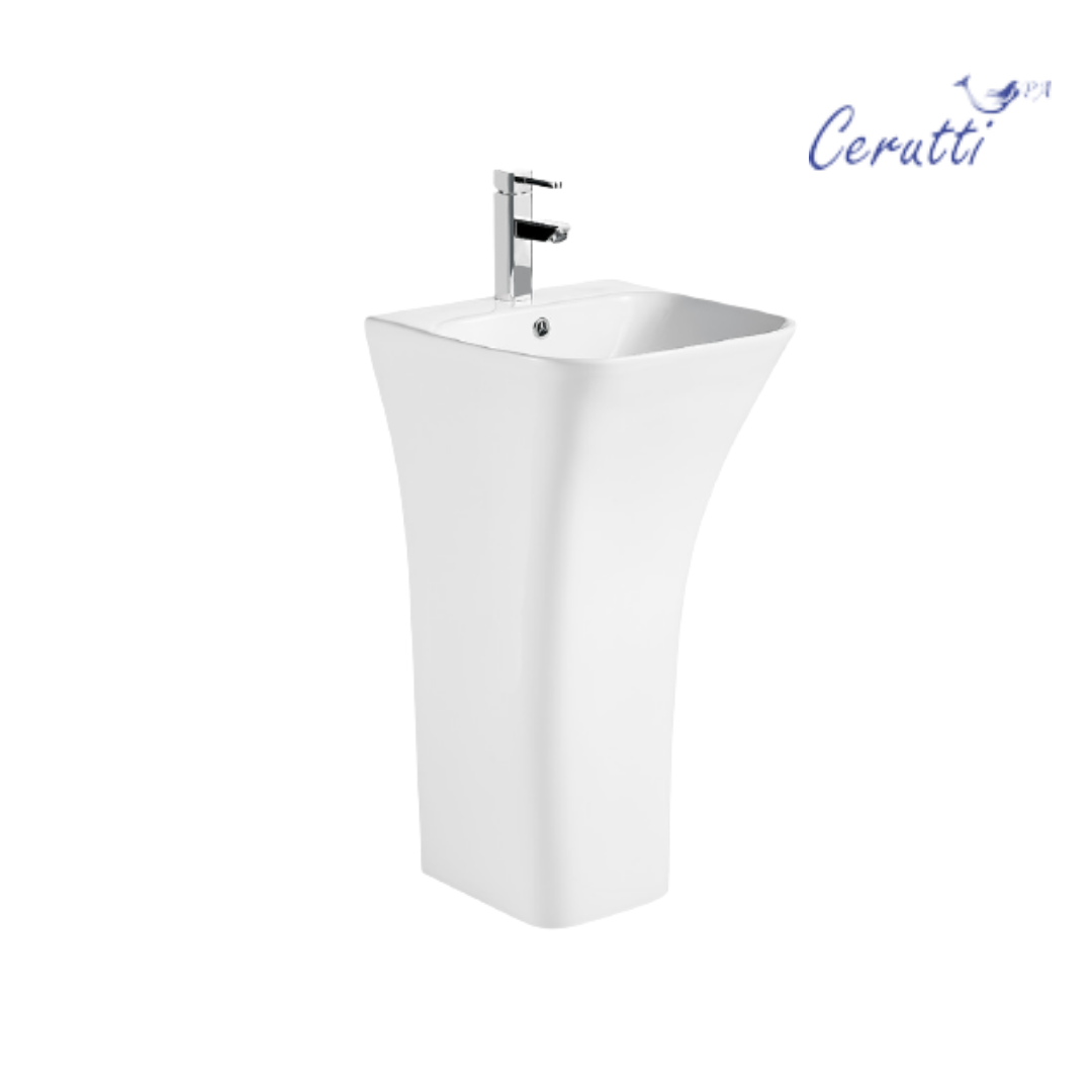 Раковина напольная Ceruttispa Luca белая, литая с пьедесталом 45х43.5х83.5 см