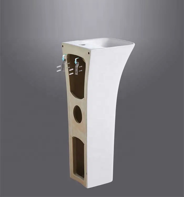 Раковина напольная Ceruttispa Alessia белая, литая с пьедесталом 42х42х83 см