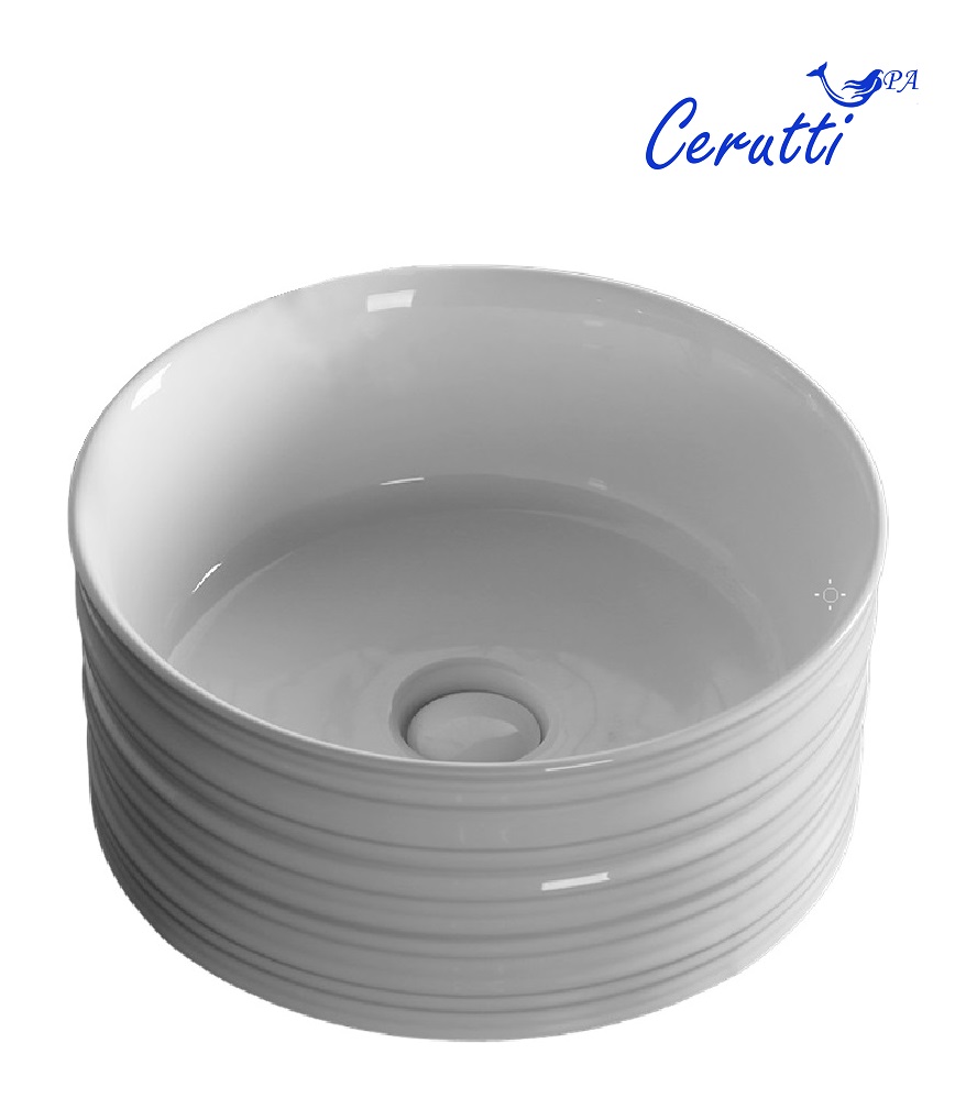 Раковина накладная CeruttiSpa CR0051A круглая, глубокая, белая, 40,5х40,5х18 см