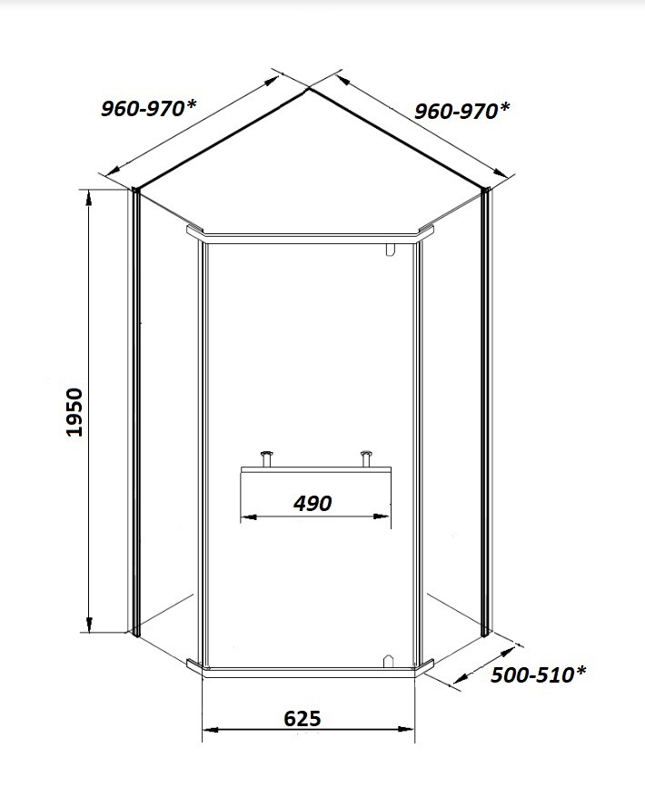 Душевое ограждение Ceruttispa CHIKA ZP101B, 100х100 см, без поддона