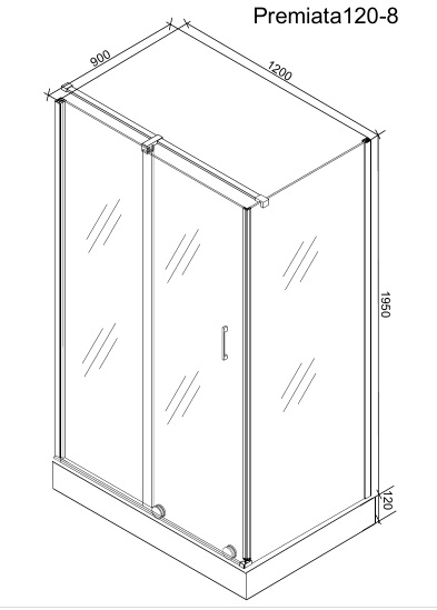 Душевое ограждение Cerutti SPA PREMIATA B 120-8, 120х90 см, без поддона