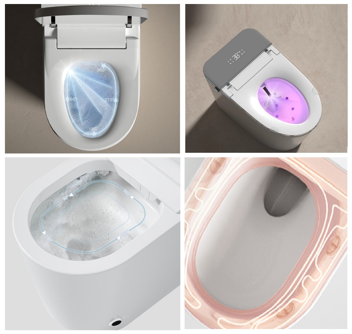 Умный унитаз-биде импульсный Ceruttispa ERSILIA Smart безободковый, электронный, с дистанционным управлением