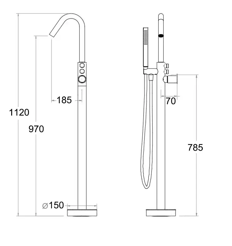 BOCH MANN SUV BM10906 Напольный смеситель для отдельностоящей ванны