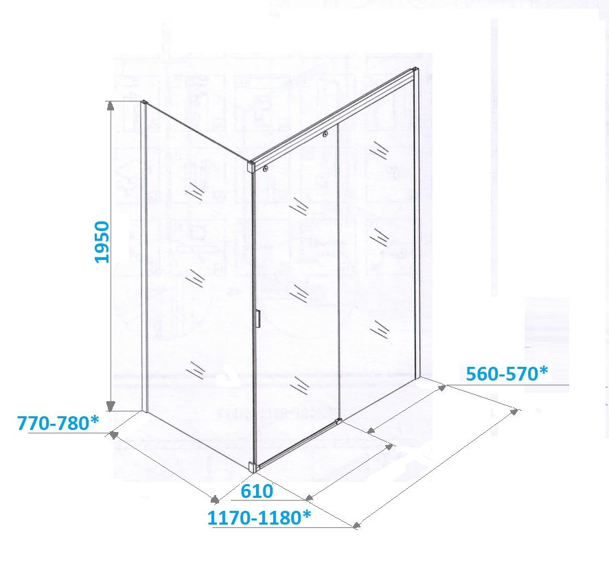 Душевое ограждение CeruttiSPA Marbella 120R, 120х80 см, без поддона, в правый угол