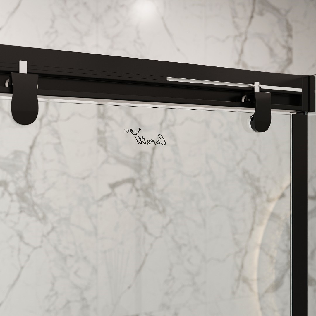 Душевое ограждение Cerutti SPA MARBELLA 120B R, 80х120 см, без поддона, в правый угол, черный профиль