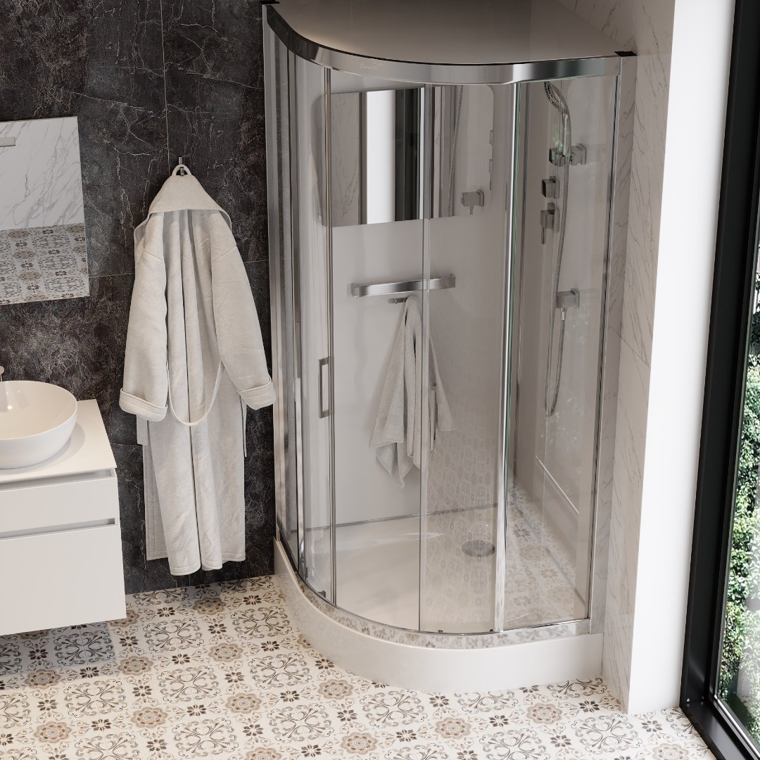 Душевая кабина Ceruttispa Viva101, тропический душ, закрытая, 100х100х215