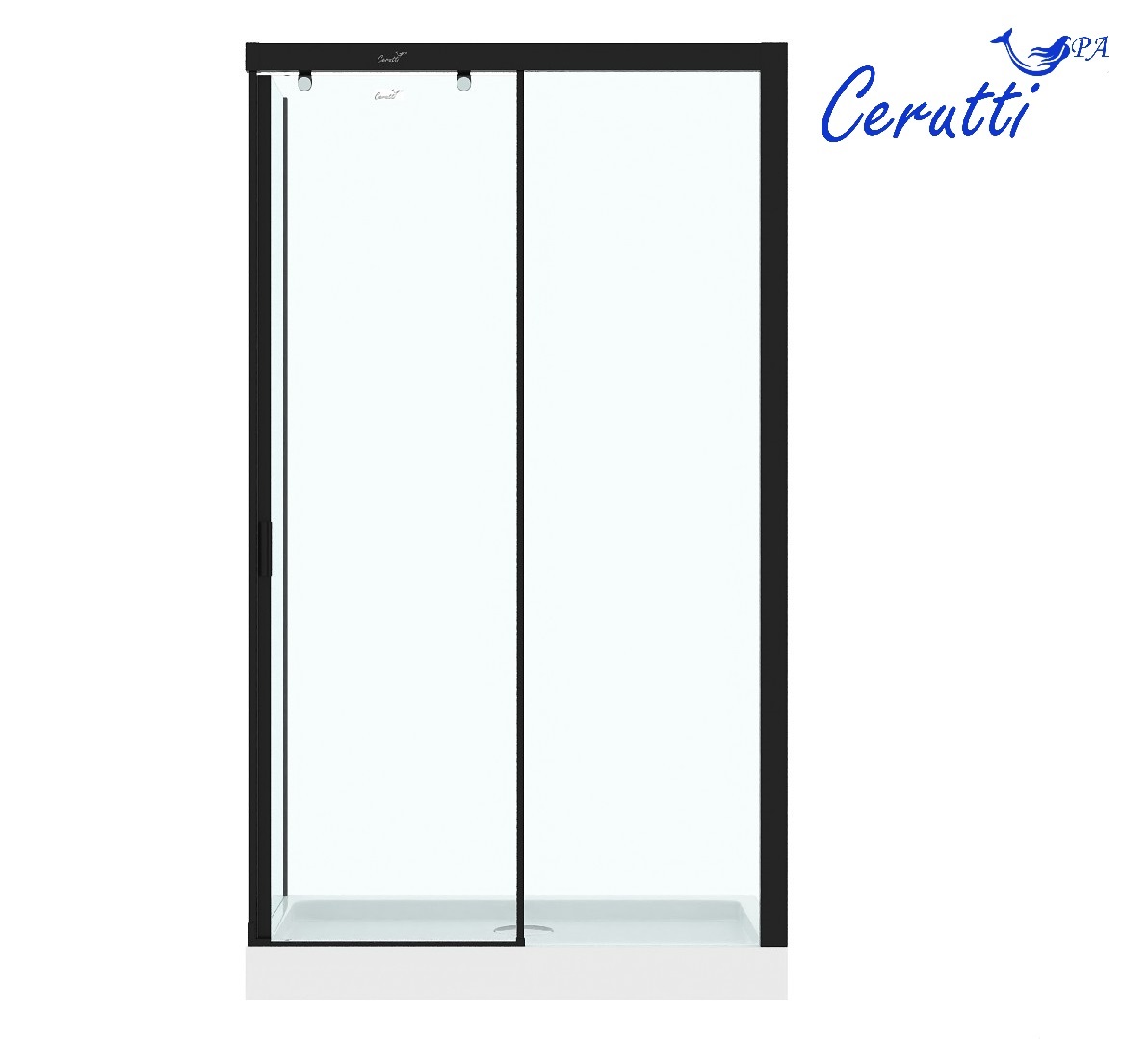 Душевое ограждение Cerutti SPA MARBELLA 120B R, 80х120 см, без поддона, в правый угол, черный профиль