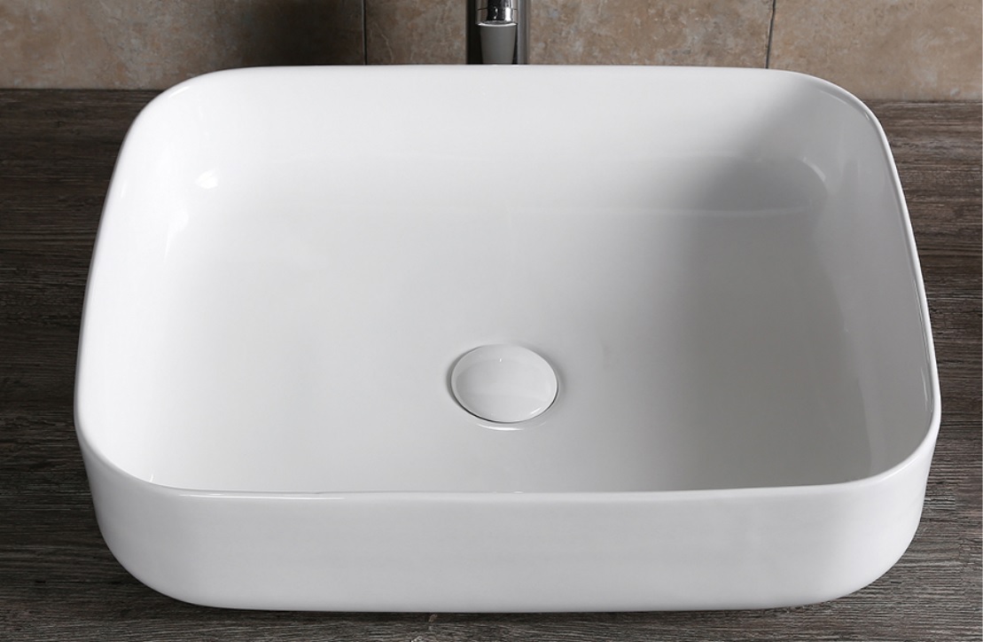 Раковина накладная Ceruttispa CR0084 прямоугольная, белая, 50х40х13,5 см