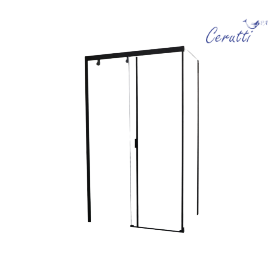 Душевое ограждение Cerutti SPA MARBELLA 120B L, 120х80 см, без поддона, в левый угол, черный профиль