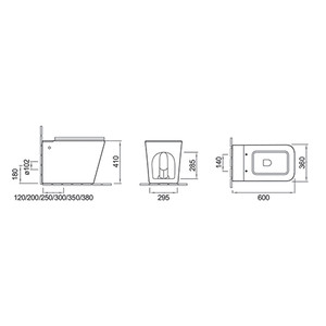 Унитаз приставной импульсный Ceruttispa Disgrazia Pulse CT7269 безободковый