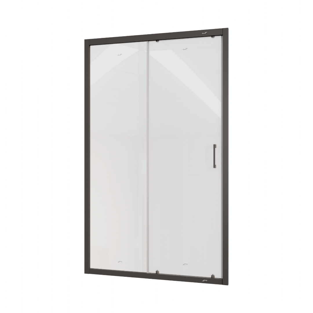 Дверь в нишу CeruttiSPA Gloria D120B, раздвижная, черный профиль, 120х195 см