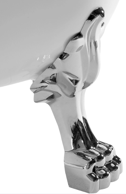 Отдельностоящая акриловая ванна Cerutti Spa Классика 150 (CLASSIC 150) на львиных лапах (хром)  без гидромассажа