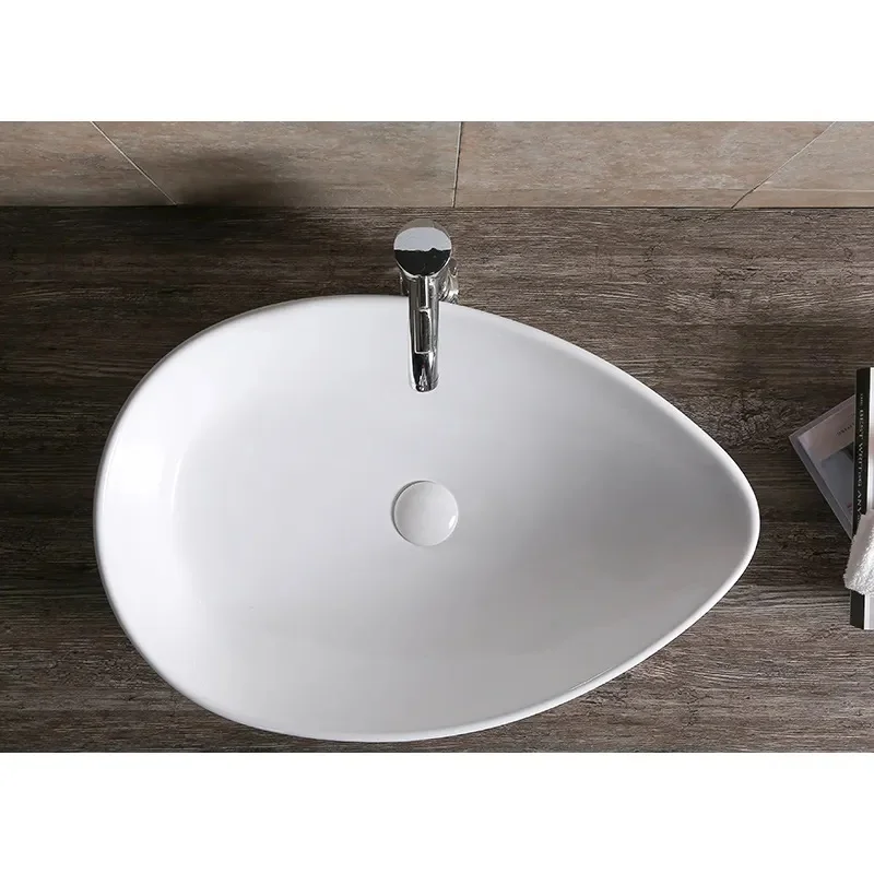 Раковина накладная Ceruttispa CR7030 каплевидная, высокая, белая, 66х44х16,5 см