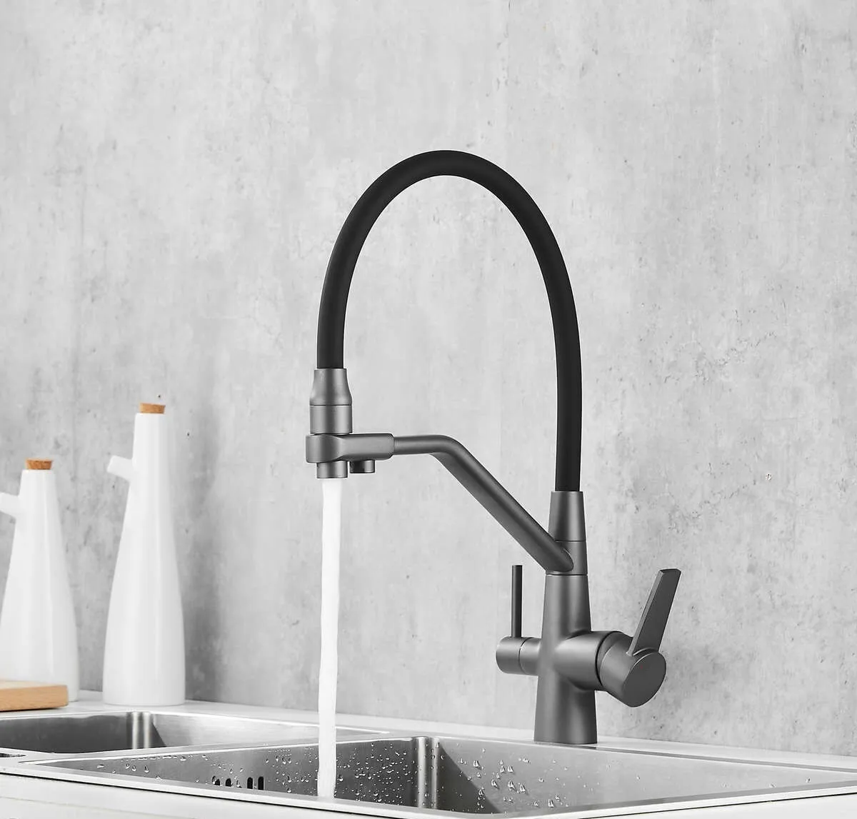 Комбинированный смеситель для кухни BOCH MANN ELSE GR с гибким изливом