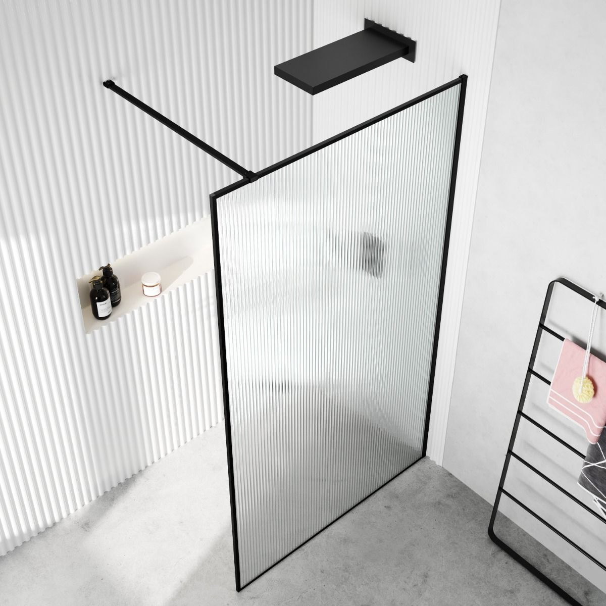 Душевое ограждение Ceruttispa STRIP T100 (100x190), стекло 6 мм, волна