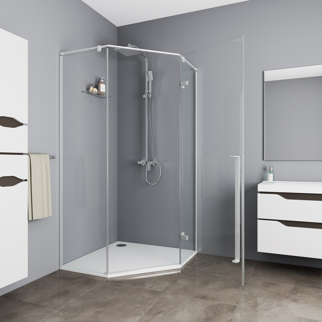 Душевое ограждение CeruttiSPA C2AW, 100х100 см, без поддона, стекло 8 мм
