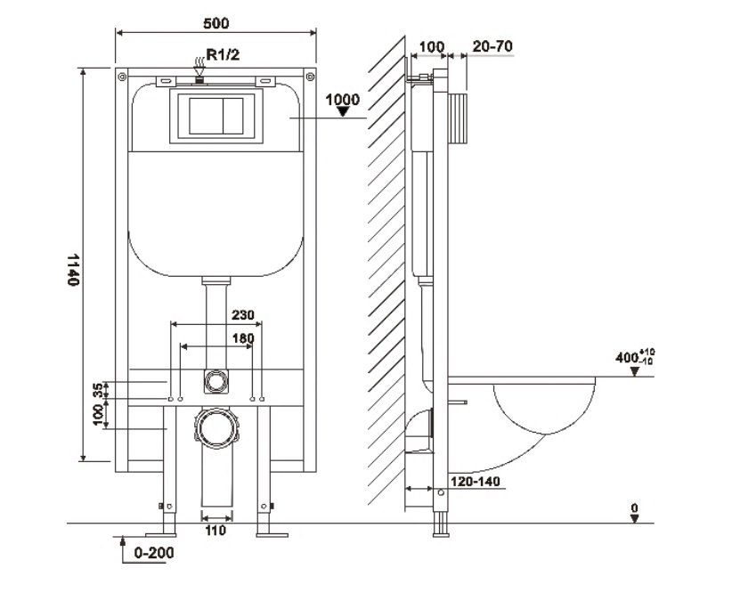 Инсталляция для унитаза Ceruttispa CR557